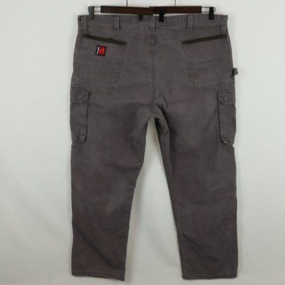 Wrangler Riggs Workwear Men's 44x32 Gray Ripstop Double Knee Carpenter Pants - Picture 3 of 10